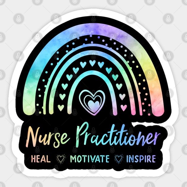 Nurse Practitioner NP Watercolor Rainbow Nursing Sticker by ARTBYHM